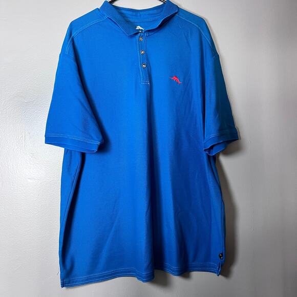 ✨Tommy Bahama Men’s XXL Polo Shirt Blue Short Sleeve Supima Cotton Blend - Picture 1 of 6